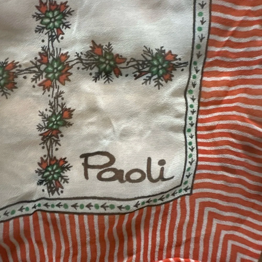 Vintage Paoli Striped and Floral Scarf